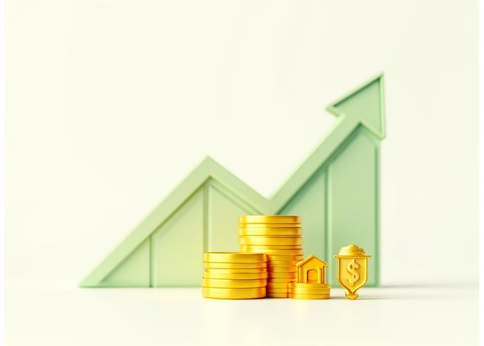 Infographie montrant des courbes de retour sur investissement et des piles de pièces avec des logos d'aides financières.