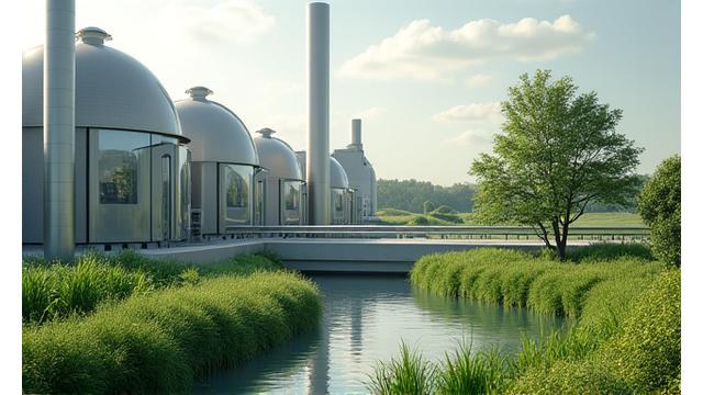 Installation de méthanisation traitant des biodéchets.