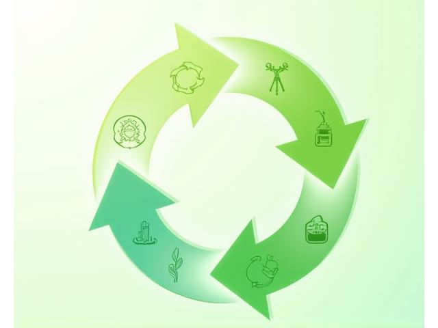 Infographie représentant le concept d'économie circulaire, avec des flèches vertes illustrant la transformation des déchets en nouvelles ressources et la réduction de l'impact environnemental.